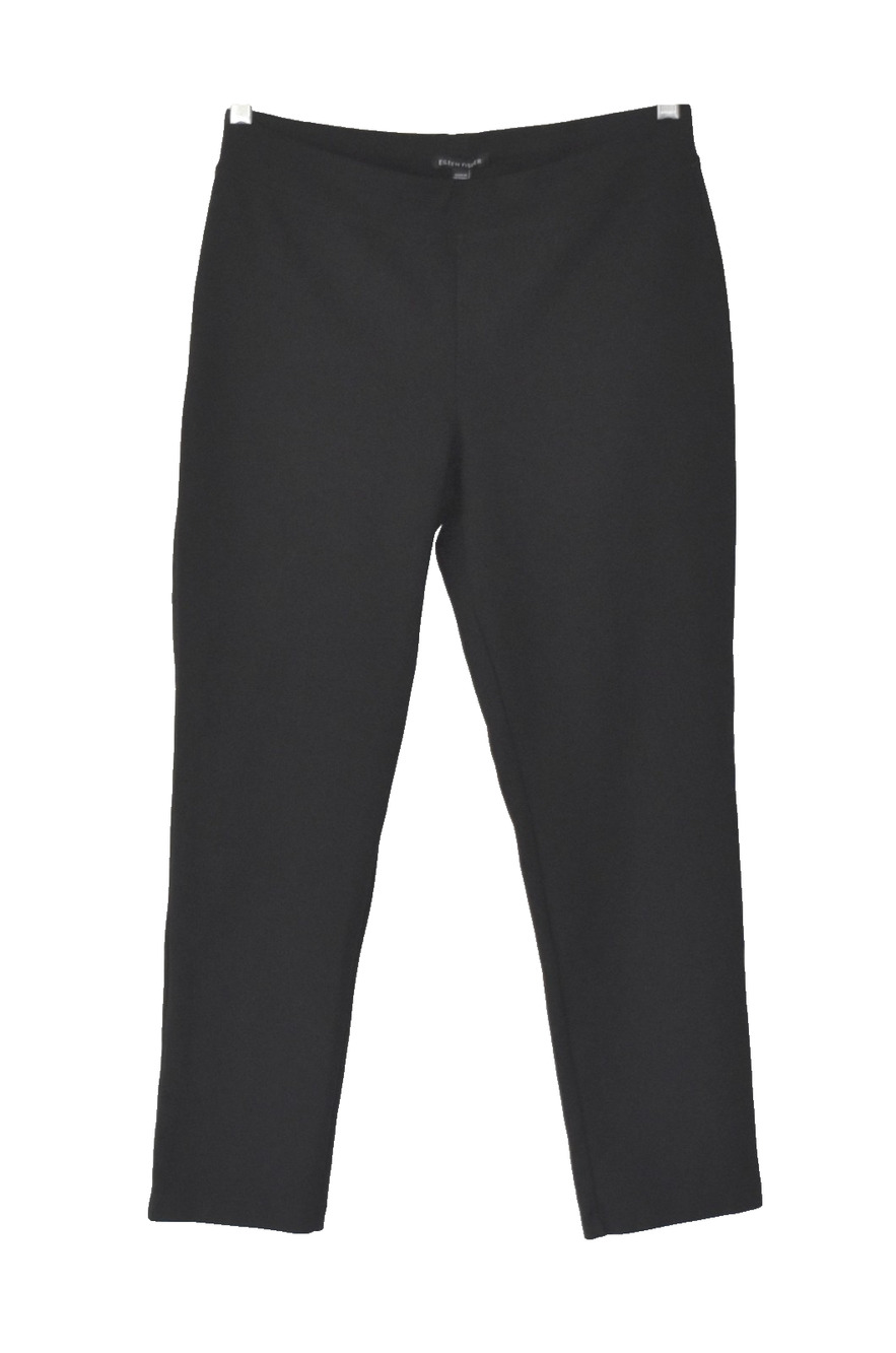 A3 Auth EILEEN FISHER Black Stretch Tencel Elastic Waist Band Petite Pants Sz PM